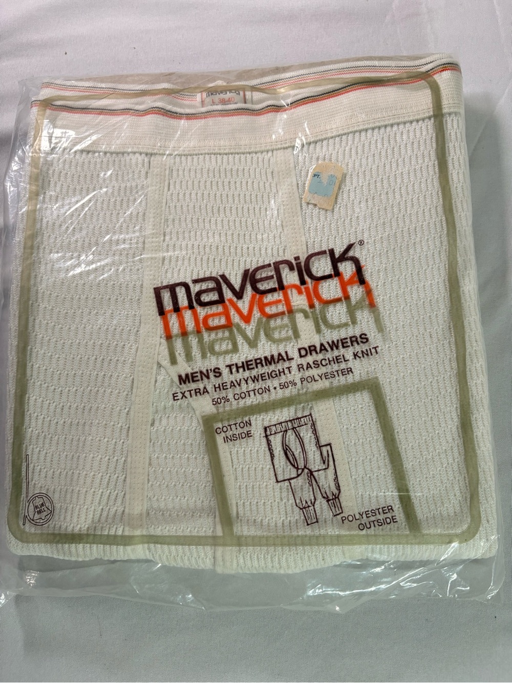 Men's Thermal Drawers — Cream Heavyweight Raschel Knit